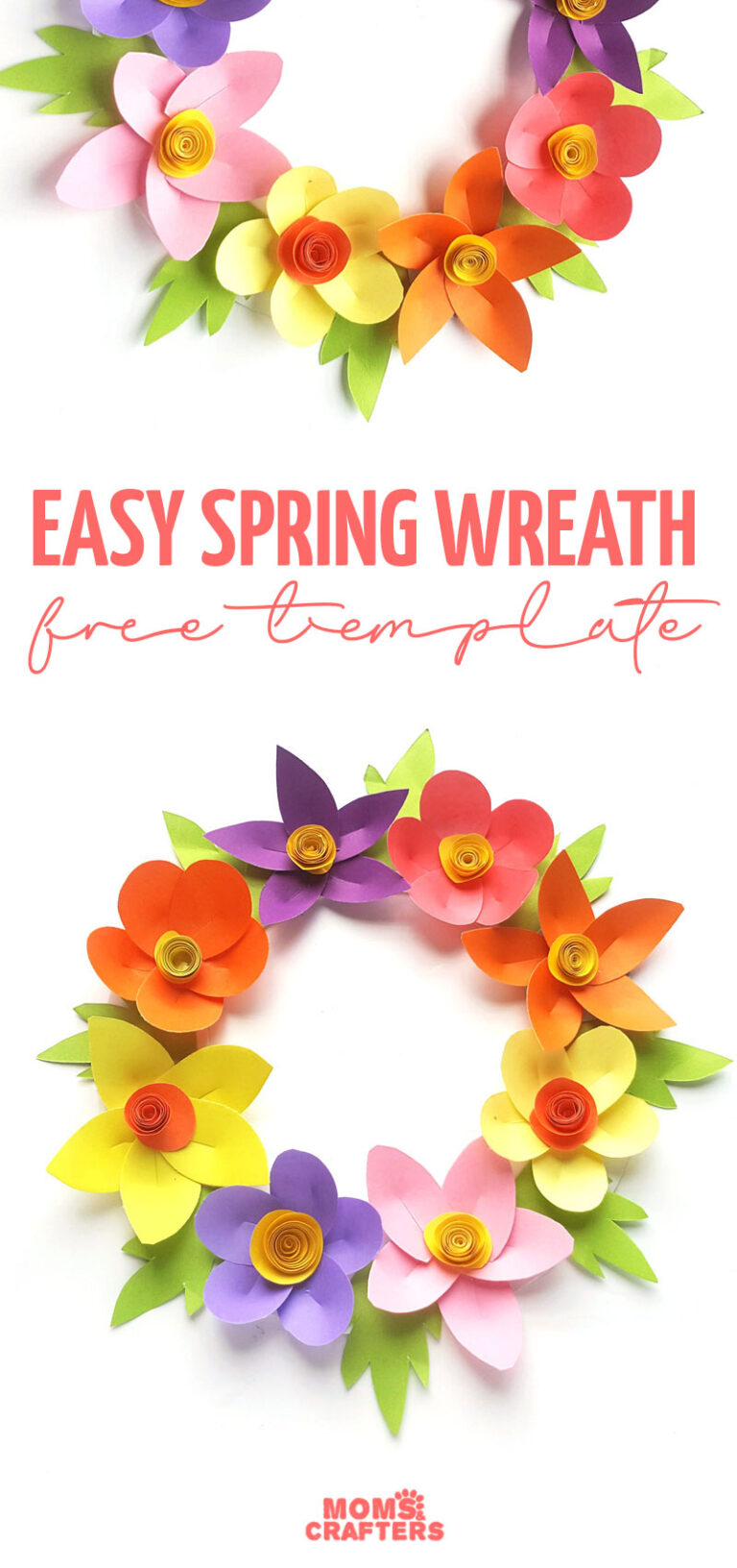 Paper Wreath Craft for Kids Made from Gorgeous Paper Flowers!