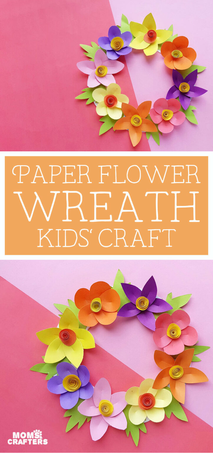 Paper Wreath Craft for Kids Made from Gorgeous Paper Flowers!