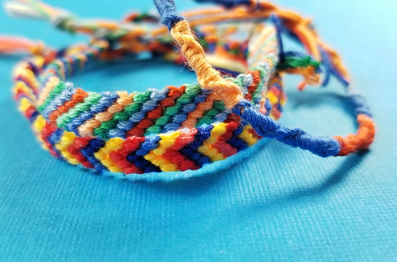 Colour spectrum beaded friendship bracelet