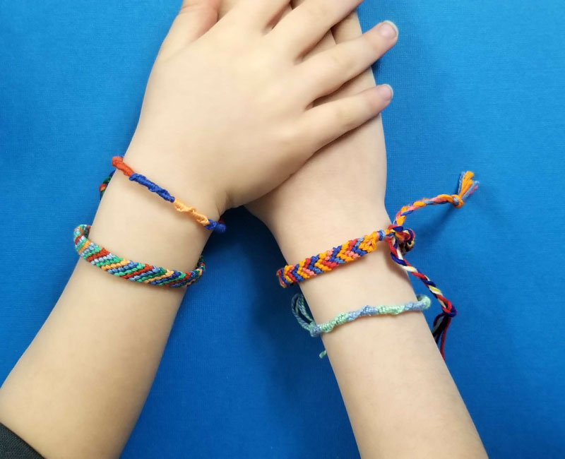 Friendship Bracelets  using handdyed floss  Colour Complements