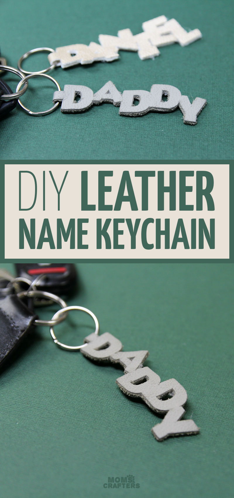 Leather Key Chain for Men - Personalized GPS Keychain - Husband