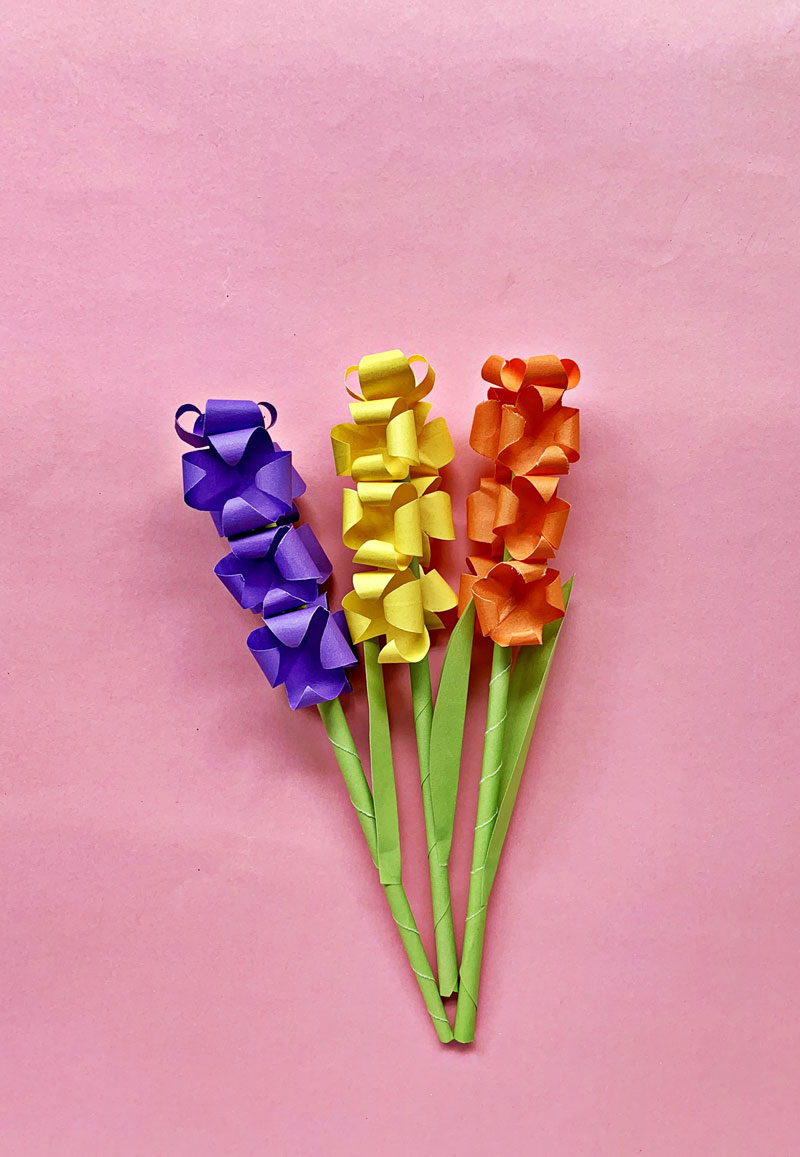 Paper Hyacinth Flower - Free Template * Moms and Crafters