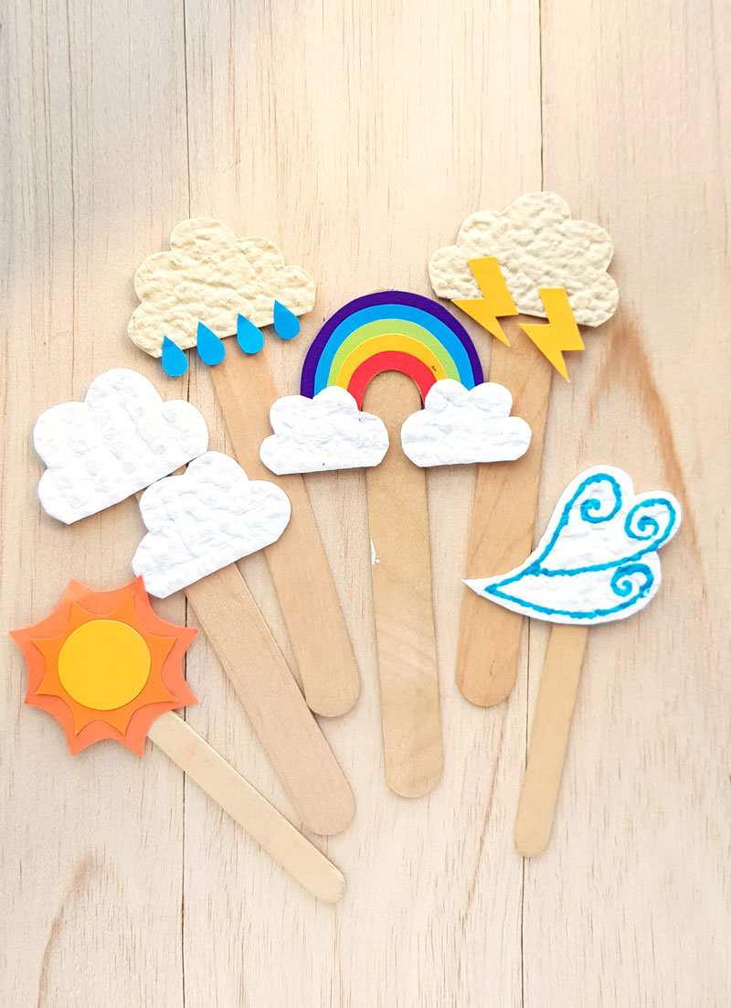 Weather Craft for Kids - Paper Puppets + Free Templates!