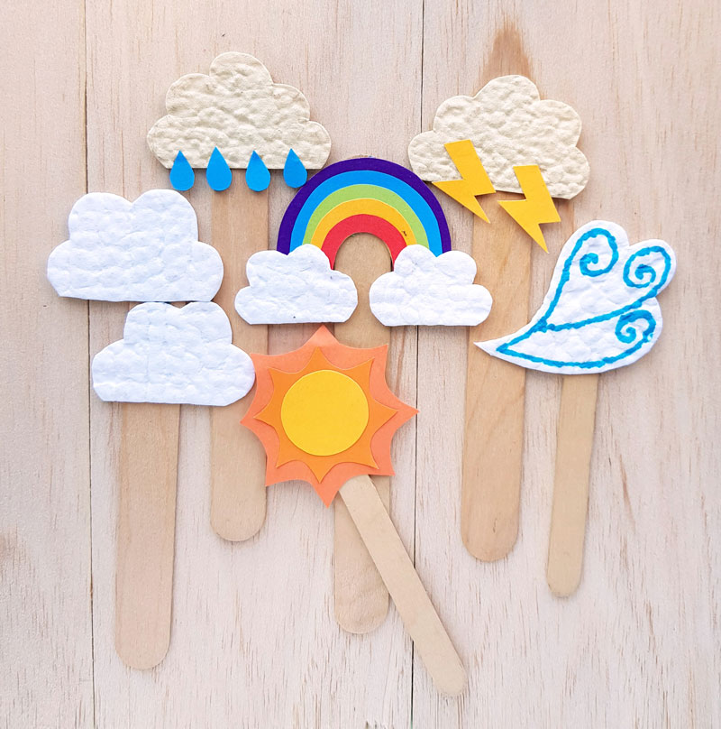 Weather Craft for Kids - Paper Puppets + Free Templates!