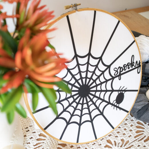 Cricut Halloween Decor - Spider Web Hoop Art - free SVG