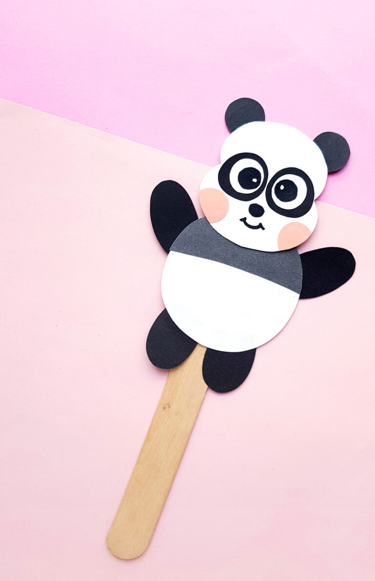 Panda Paper Craft - Puppet Template * Moms and Crafters