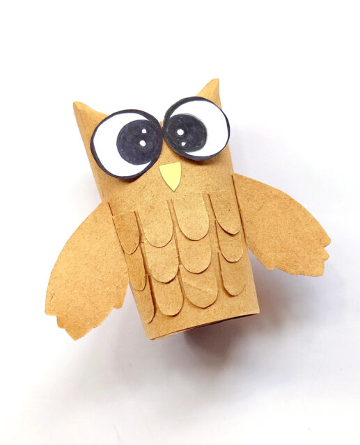 Toilet Paper Roll Owl with a Free Template * Moms and Crafters