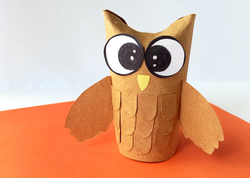 Toilet Paper Roll Owl with a Free Template * Moms and Crafters