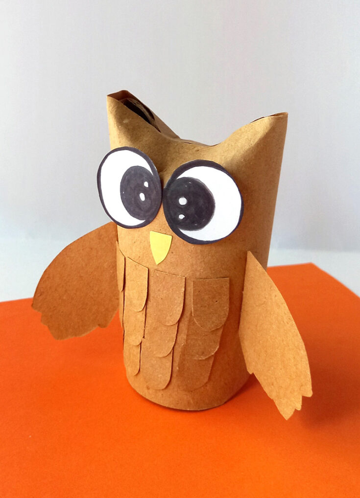 Toilet Paper Roll Owl with a Free Template * Moms and Crafters