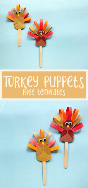 Turkey Puppet Craft Template * Moms and Crafters