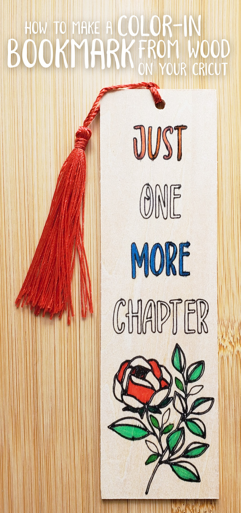 Bass or Balsa Wood Cricut Tutorial: Color-in Bookmarks