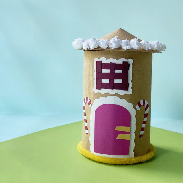 Paper Tube Gingerbread House Craft * Moms and Crafters