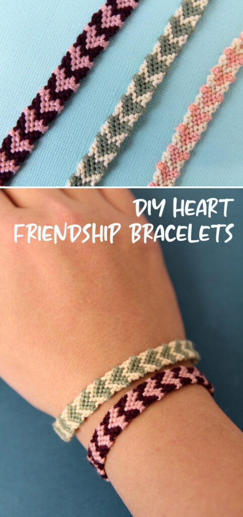 Heart Patterned Friendship Bracelets * Moms and Crafters