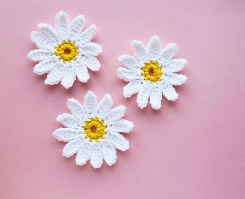 Crochet daisy pattern, white daisy flower tutorial crochet