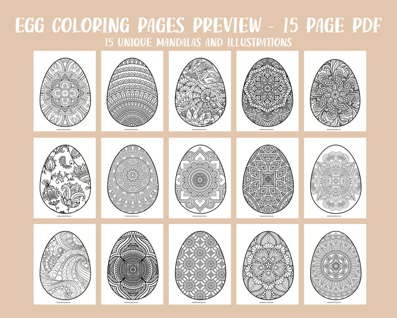 Easter Egg Adult & Teen Coloring Book: 50 Gorgeous Designs
