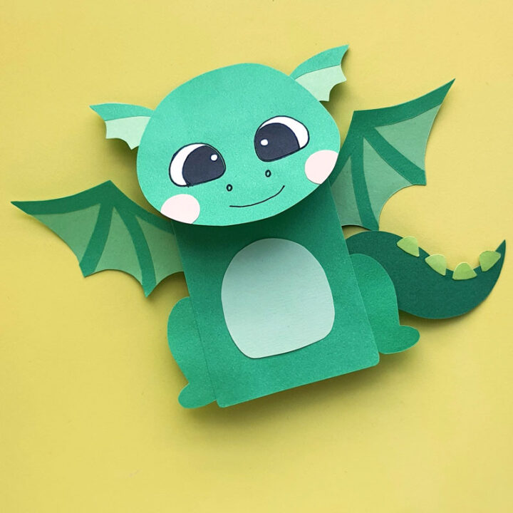 Paper Bag Dragon Puppet * Moms and Crafters