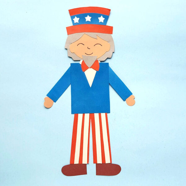 Uncle Sam Craft - Free Paper Puppet Template & SVG