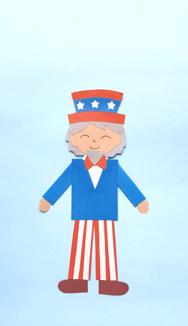 Uncle Sam Craft - Free Paper Puppet Template & SVG