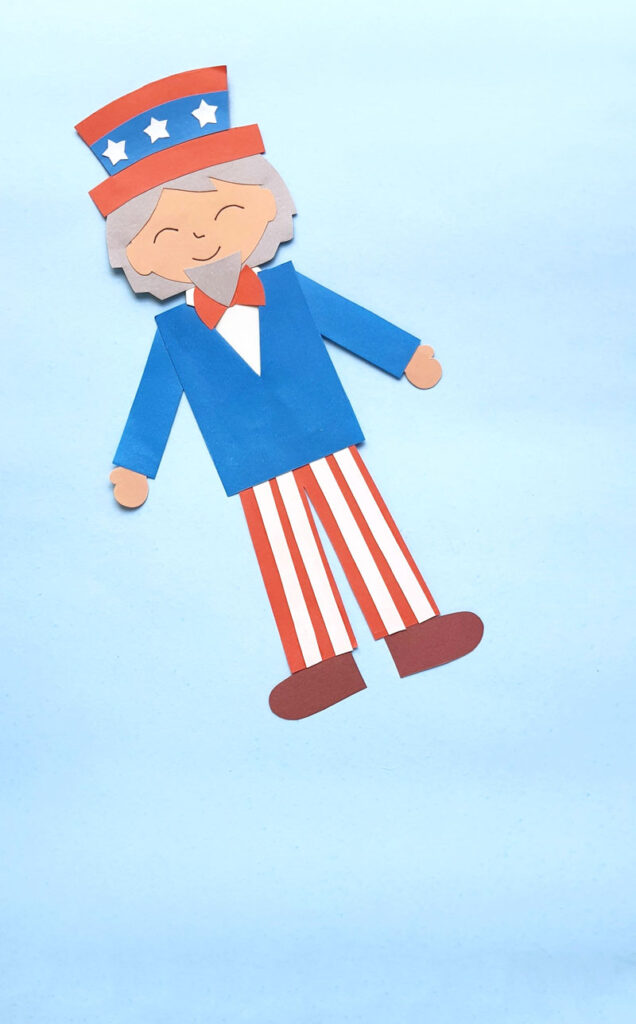 Uncle Sam Craft - Free Paper Puppet Template & SVG