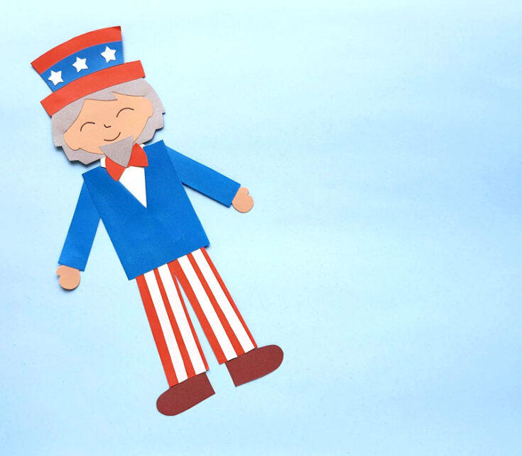 Uncle Sam Craft - Free Paper Puppet Template & SVG