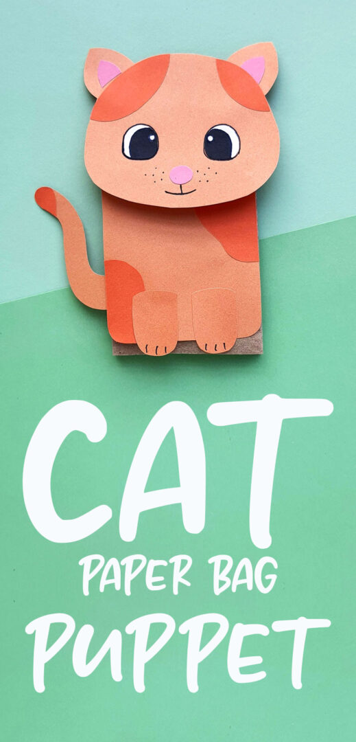 Cat Paper Bag Puppet with a free template!