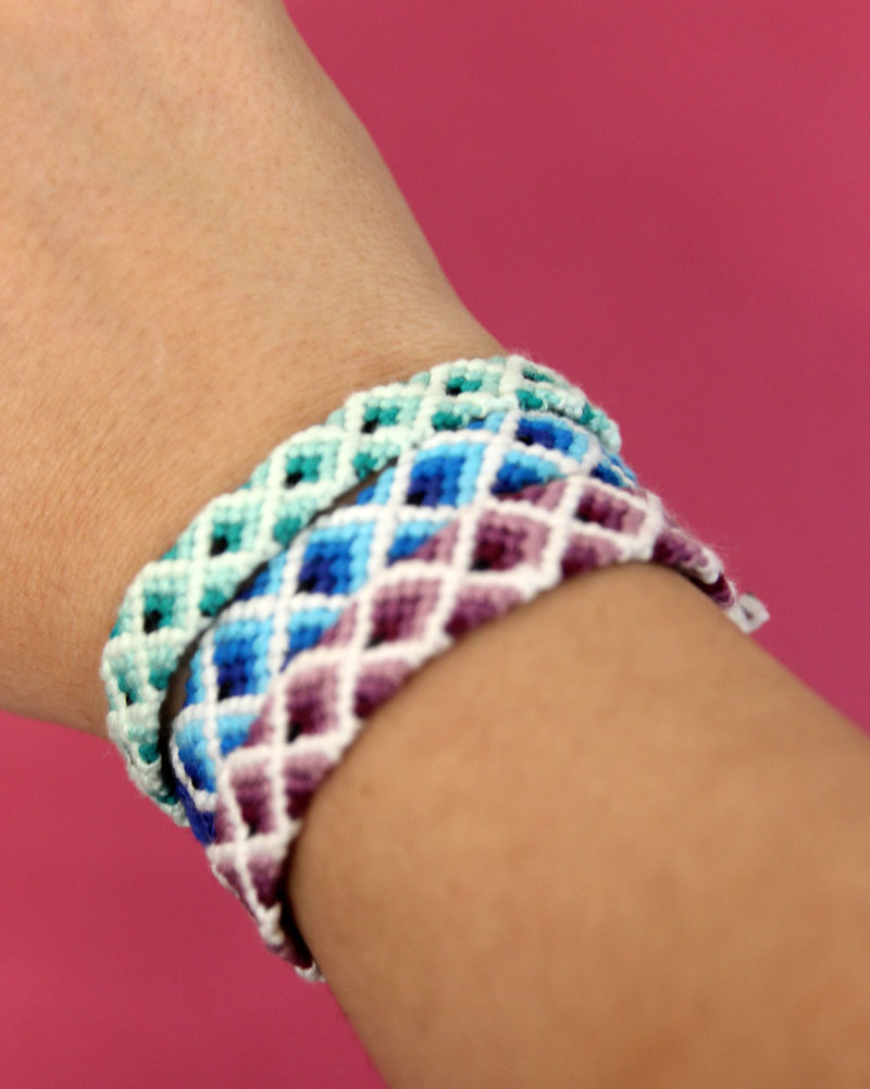 diamonds friendship bracelet pattern fpink 2
