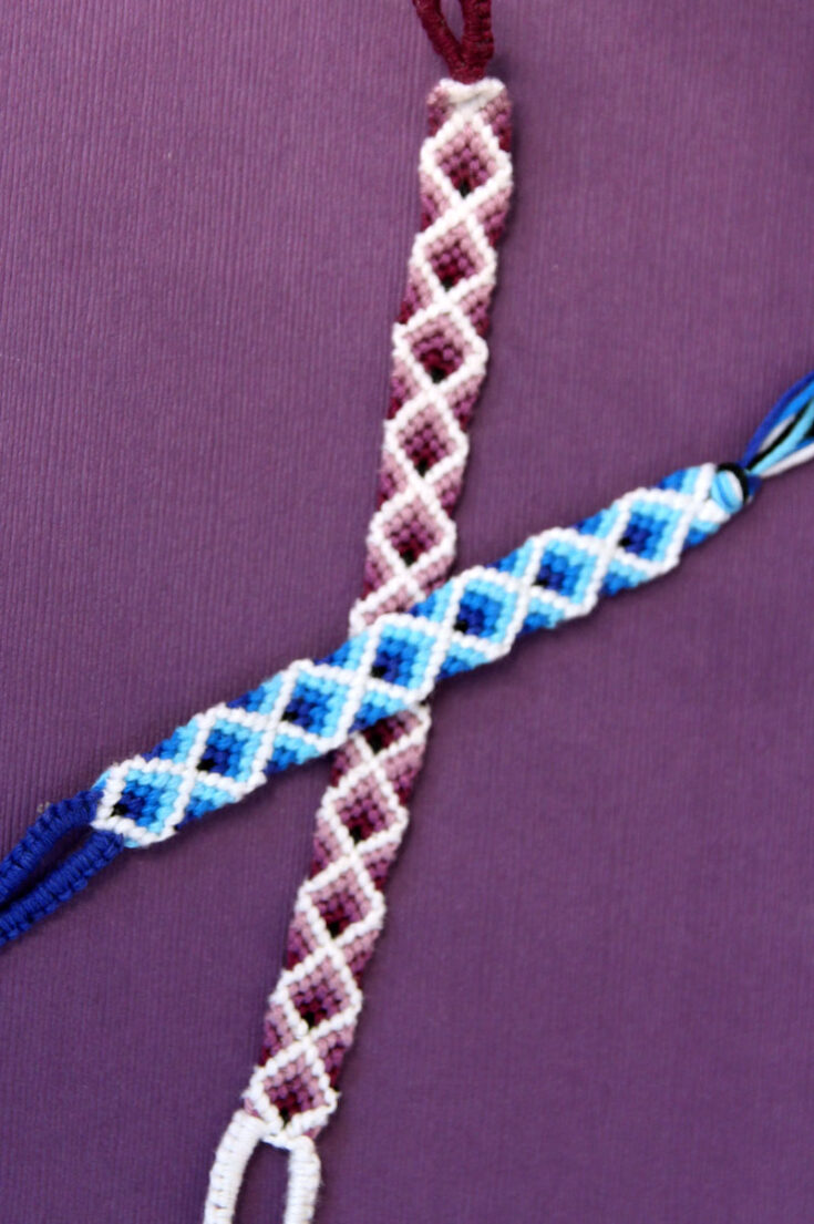 Diamond Friendship Bracelet Pattern With a 3D Effect!