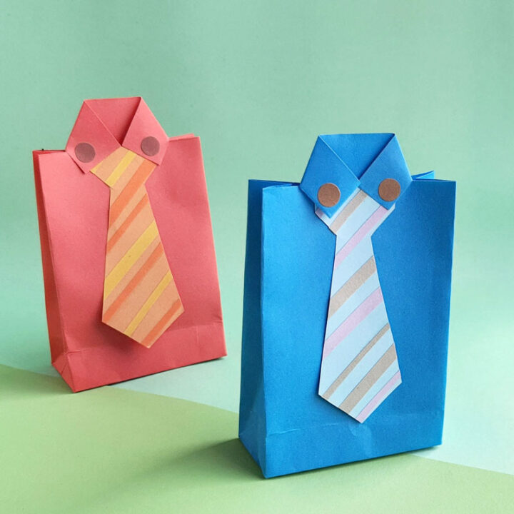 Fathers Day Gift Bag - An Easy Paper Craft * Moms and Crafters