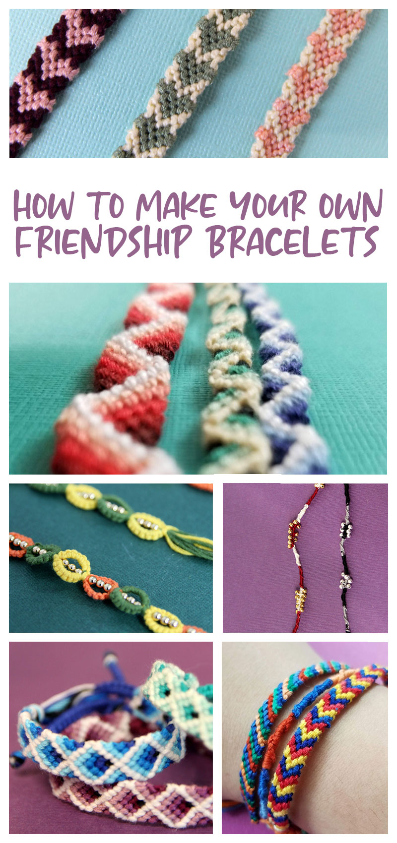 Another visual on how to make a Friendship bracelet. Basically, each strand  is double knotted across the others and then repeated. Hope this helps  those, By Art Projects for Kids
