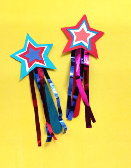 Patriotic Star Wand Craft for 4th of July * Moms and Crafters