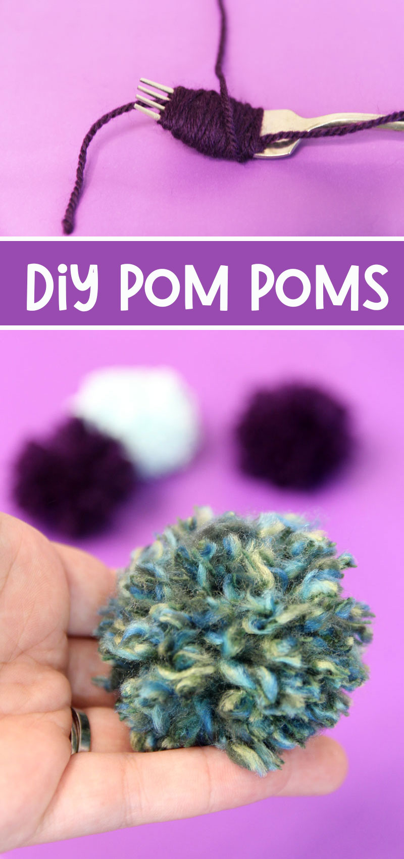 How to Make a Pom Pom with a Fork * Moms and Crafters