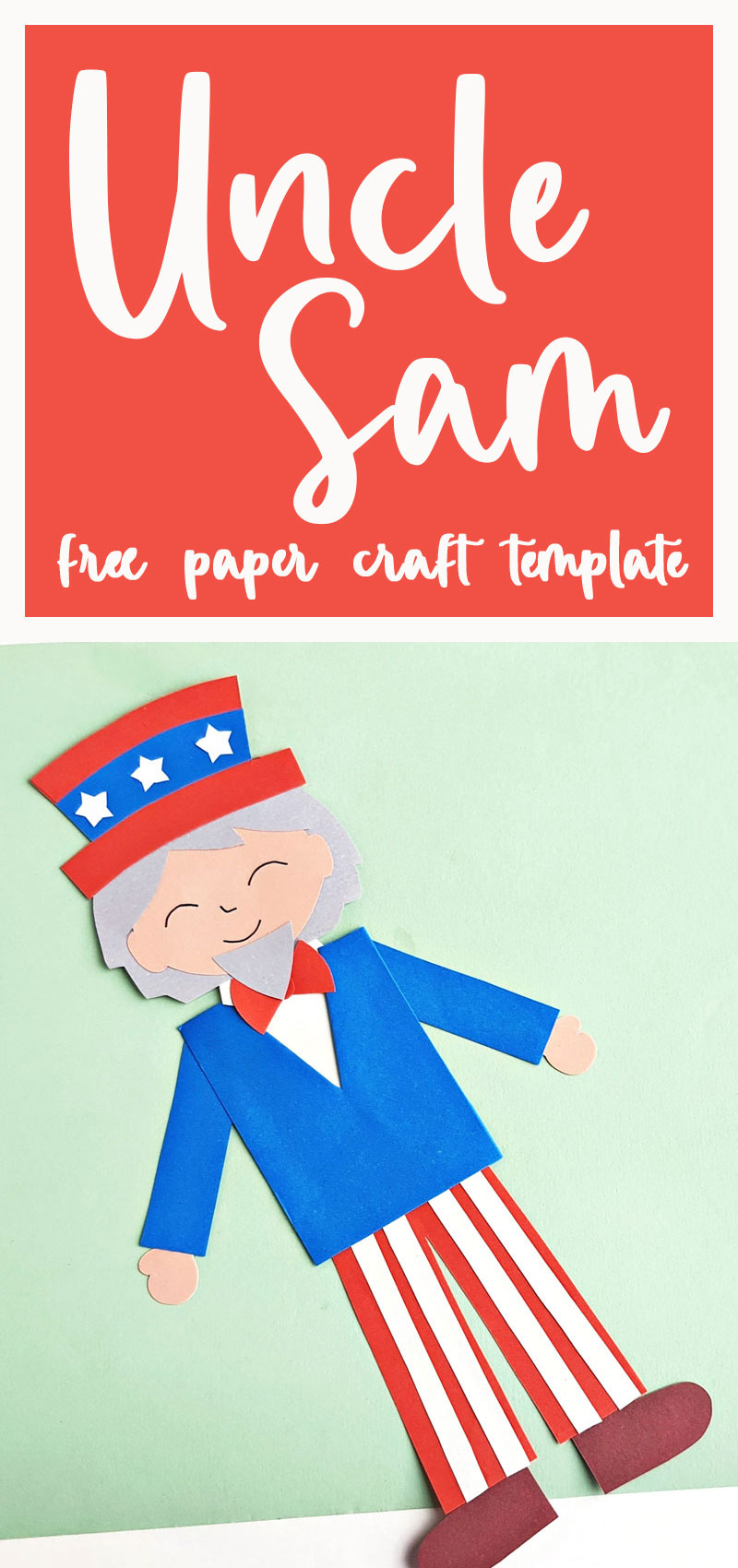 Uncle Sam Craft - Free Paper Puppet Template & SVG