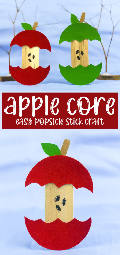 Apple Core Craft from Popsicle Sticks * Moms and Crafters