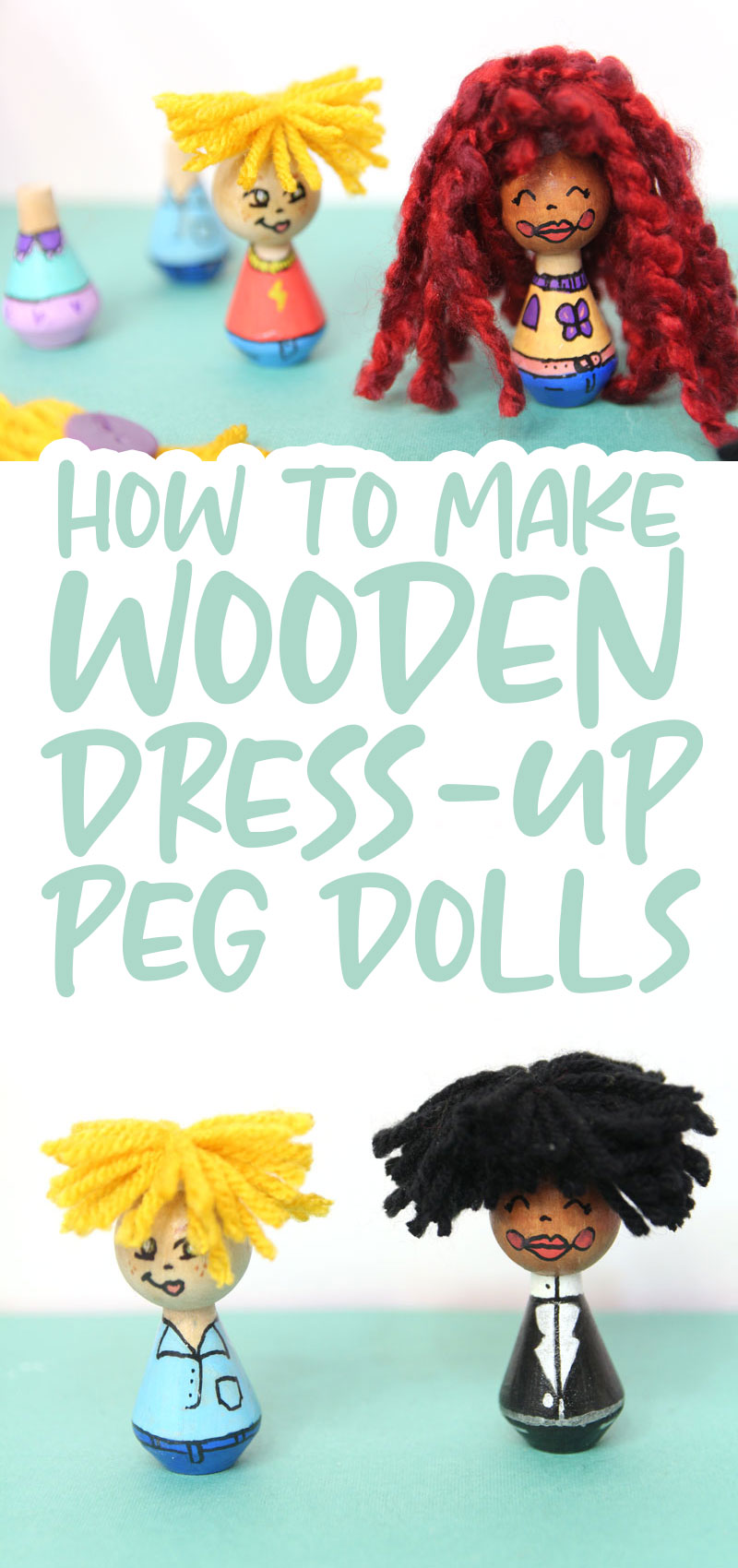 Woodpeckers Unfinished Wooden Peg Dolls DIY Paint Kit For Family