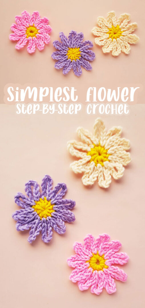 Simple Crocheted Flowers - Easy Pattern for Beginners