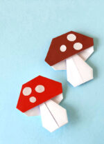 Origami Mushroom - Toadstool Craft * Moms and Crafters