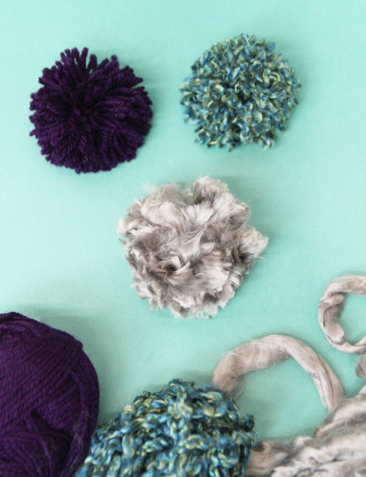 How to Make Pom Poms from Yarn 3 Ways * Moms and Crafters