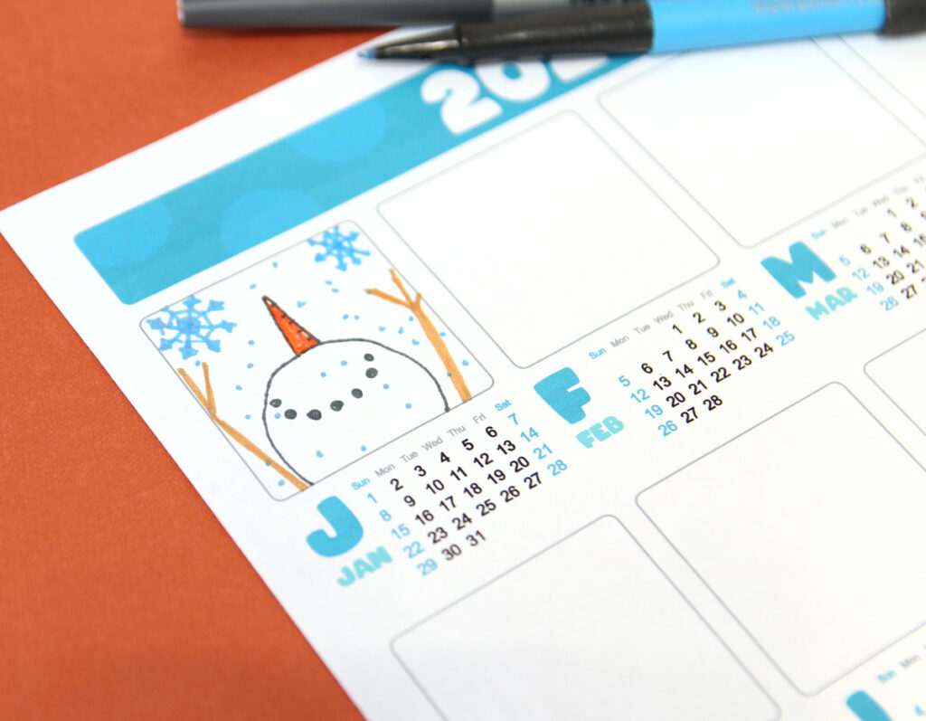 2023 Draw Your Own Calendar Free Printable