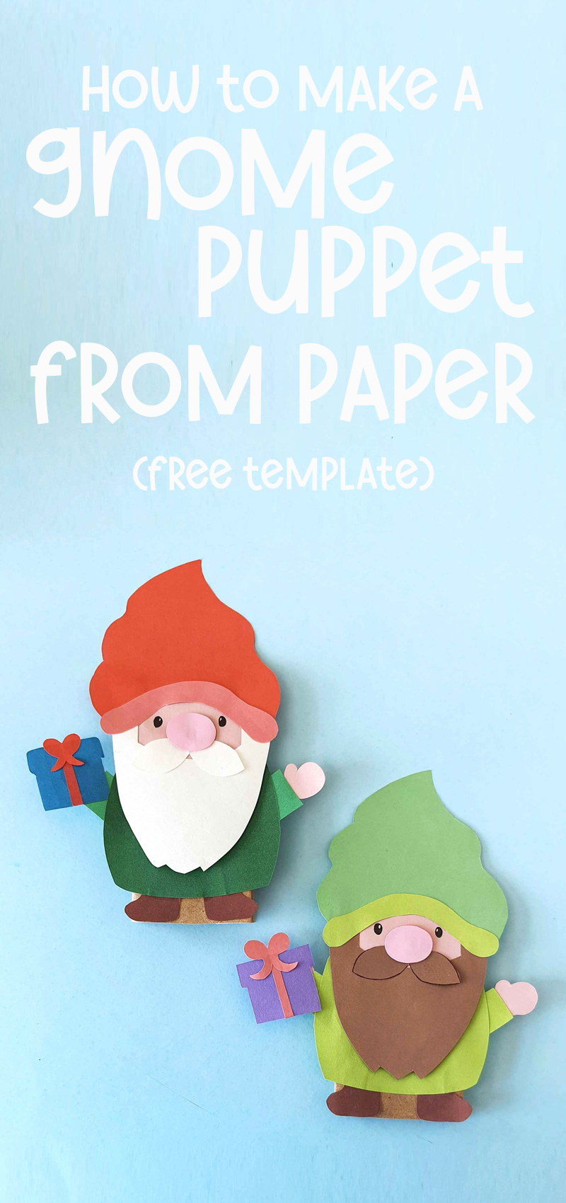 Gnome Puppet Craft - Paper Bag Puppet Template