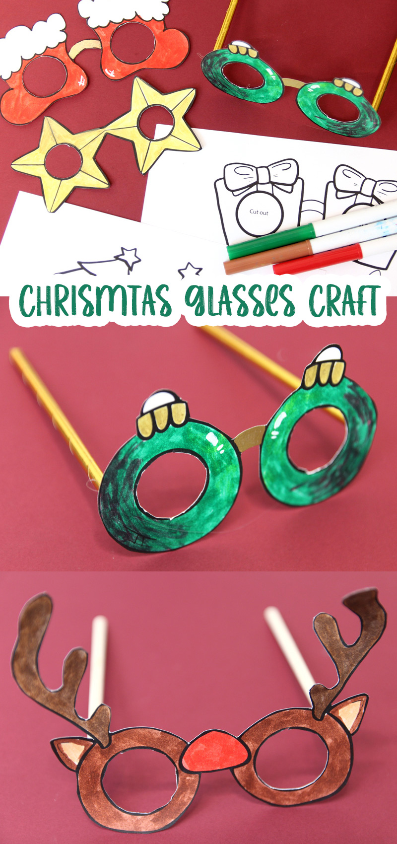 Glasses Paper Craft for Christmas * Moms and Crafters