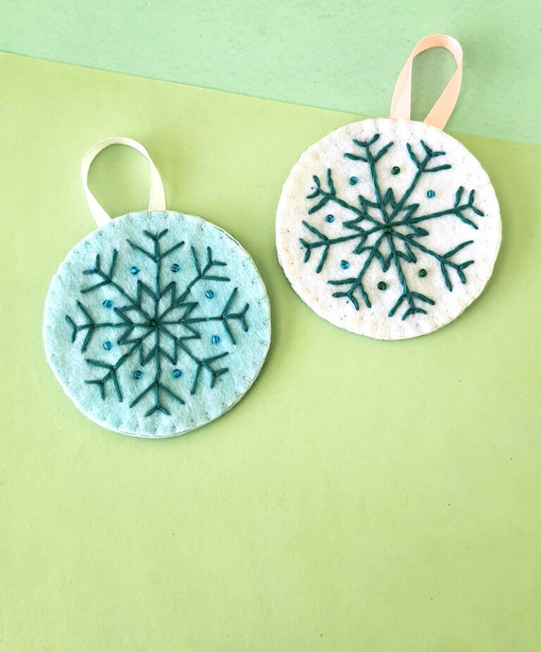 Snowflake Embroidery Pattern by Hand * Moms and Crafters