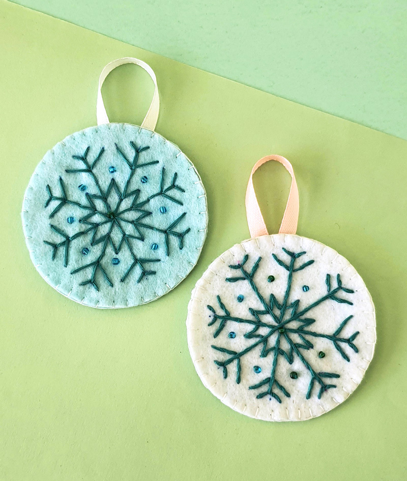 Snowflake Embroidery Pattern by Hand * Moms and Crafters