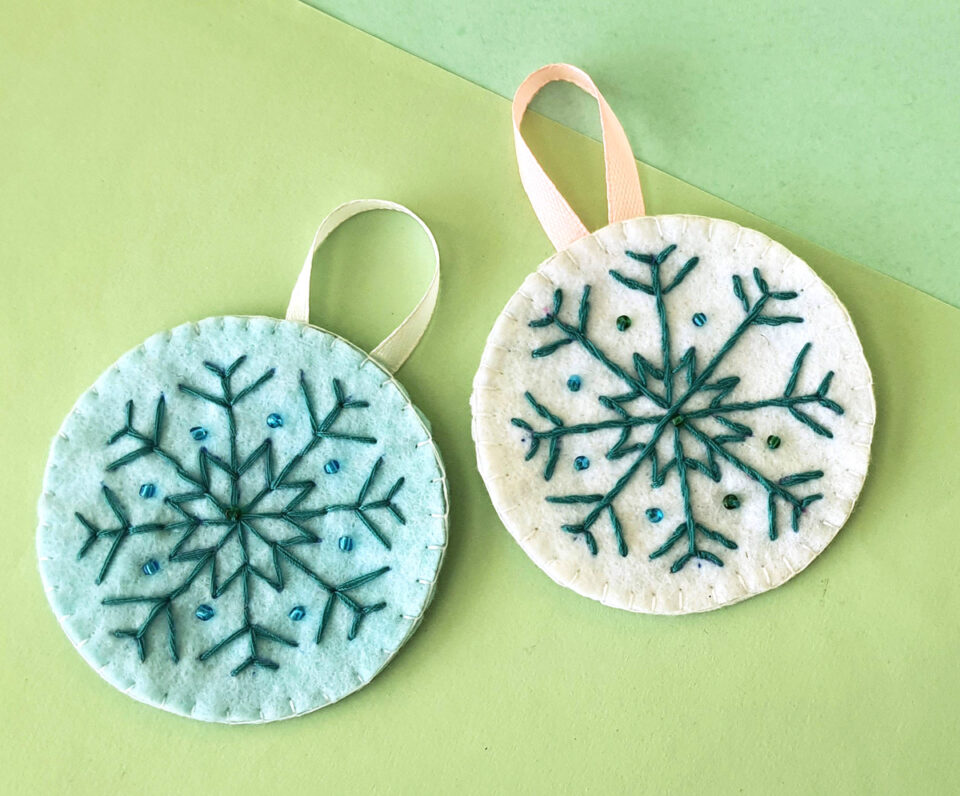 Snowflake Embroidery Pattern by Hand * Moms and Crafters