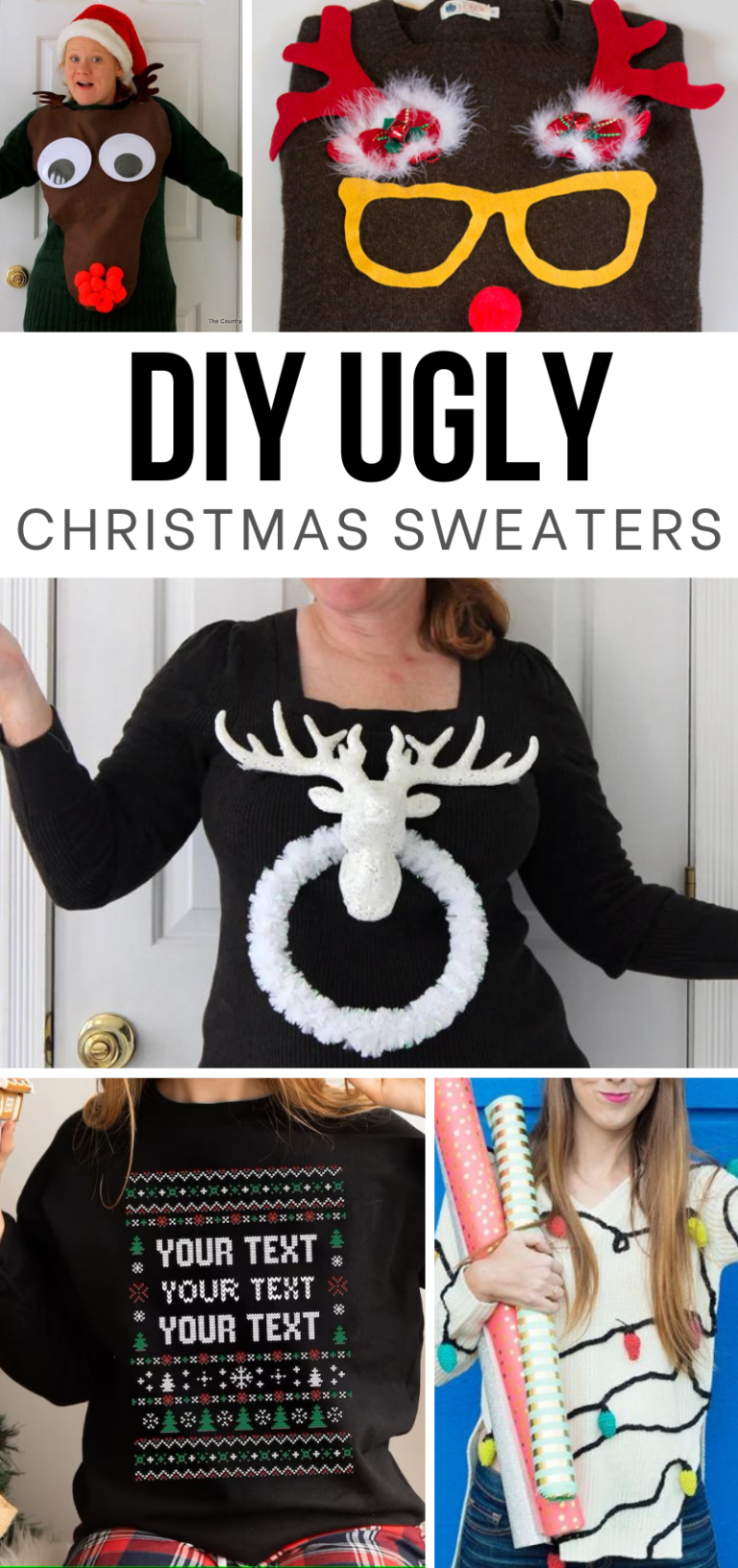 18 Ugly Christmas sweaters DIY Ideas * Moms and Crafters