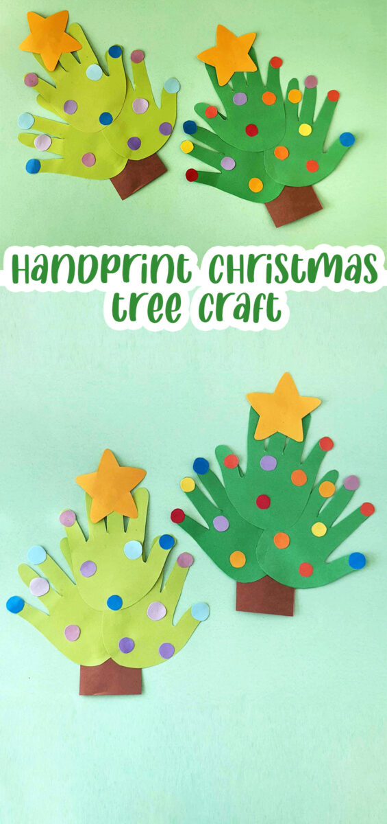 Handprint Christmas Tree Craft * Moms and Crafters