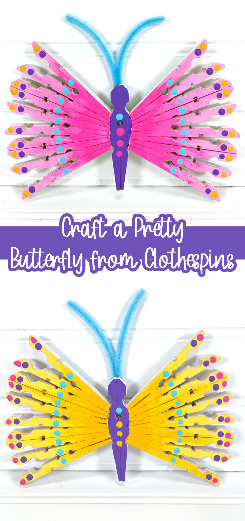 Clothespin Butterfly * Moms and Crafters