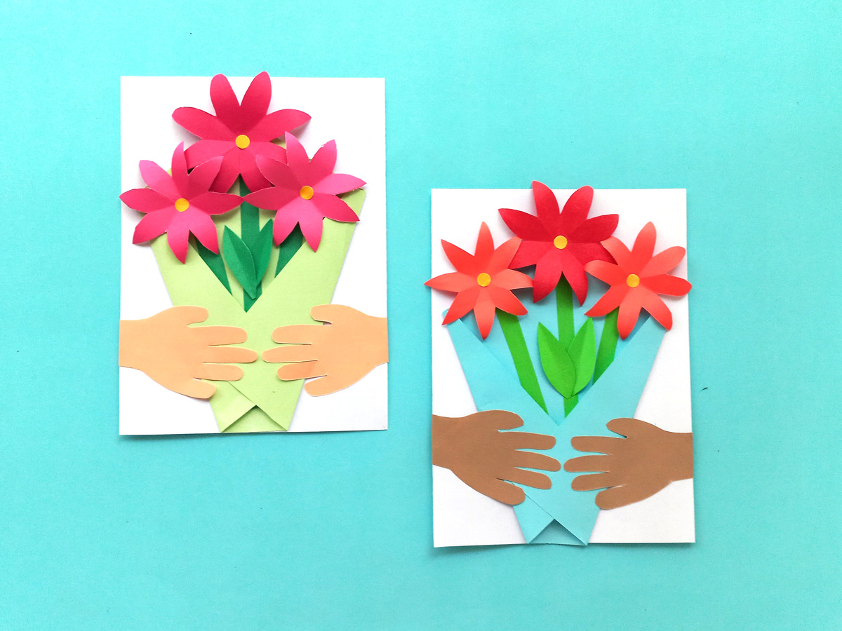 How To Make A Construction Paper Flowers Bouquet - Color Me Crafty