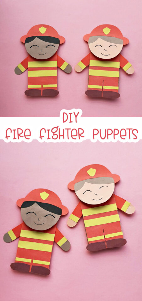 Fire Fighter Puppet - from a Paper Bag * Moms and Crafters