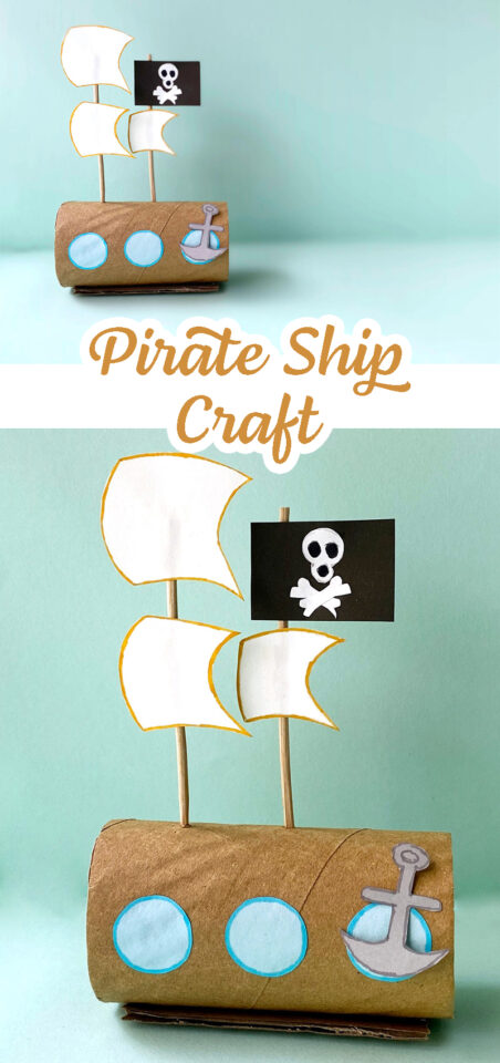 Cardboard Tube Pirate Ship Craft * Moms and Crafters