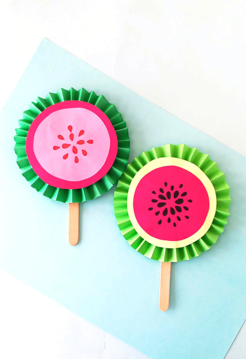 Fruit Paper Fans - A fun summer craft! * Moms and Crafters